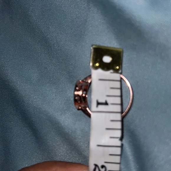 Rose gold  plated silver button stacking mini faux diamonds embellished - Picture 6 of 6